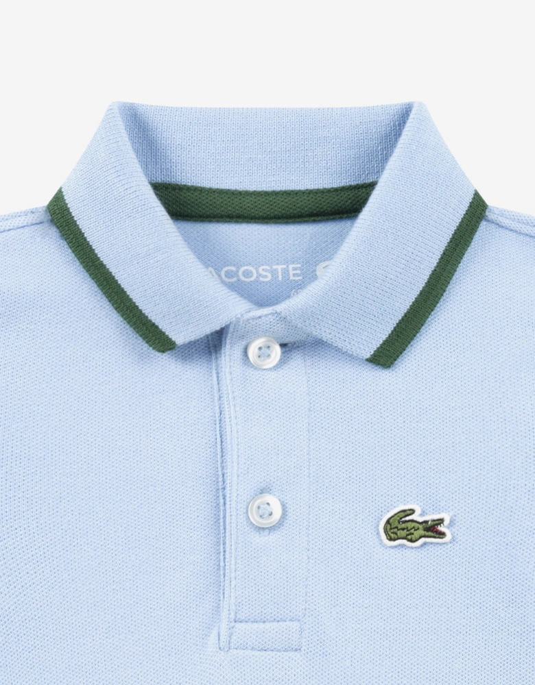Lacoste Baby Boys Pique Romper in Blue