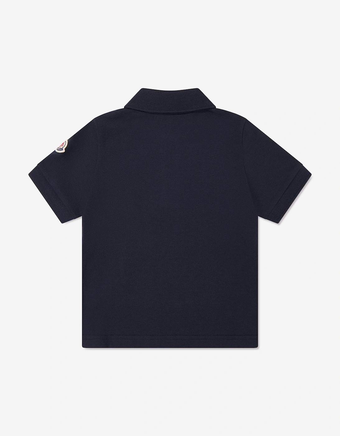 Moncler Enfant Boys Logo Tab Polo Shirt in Navy