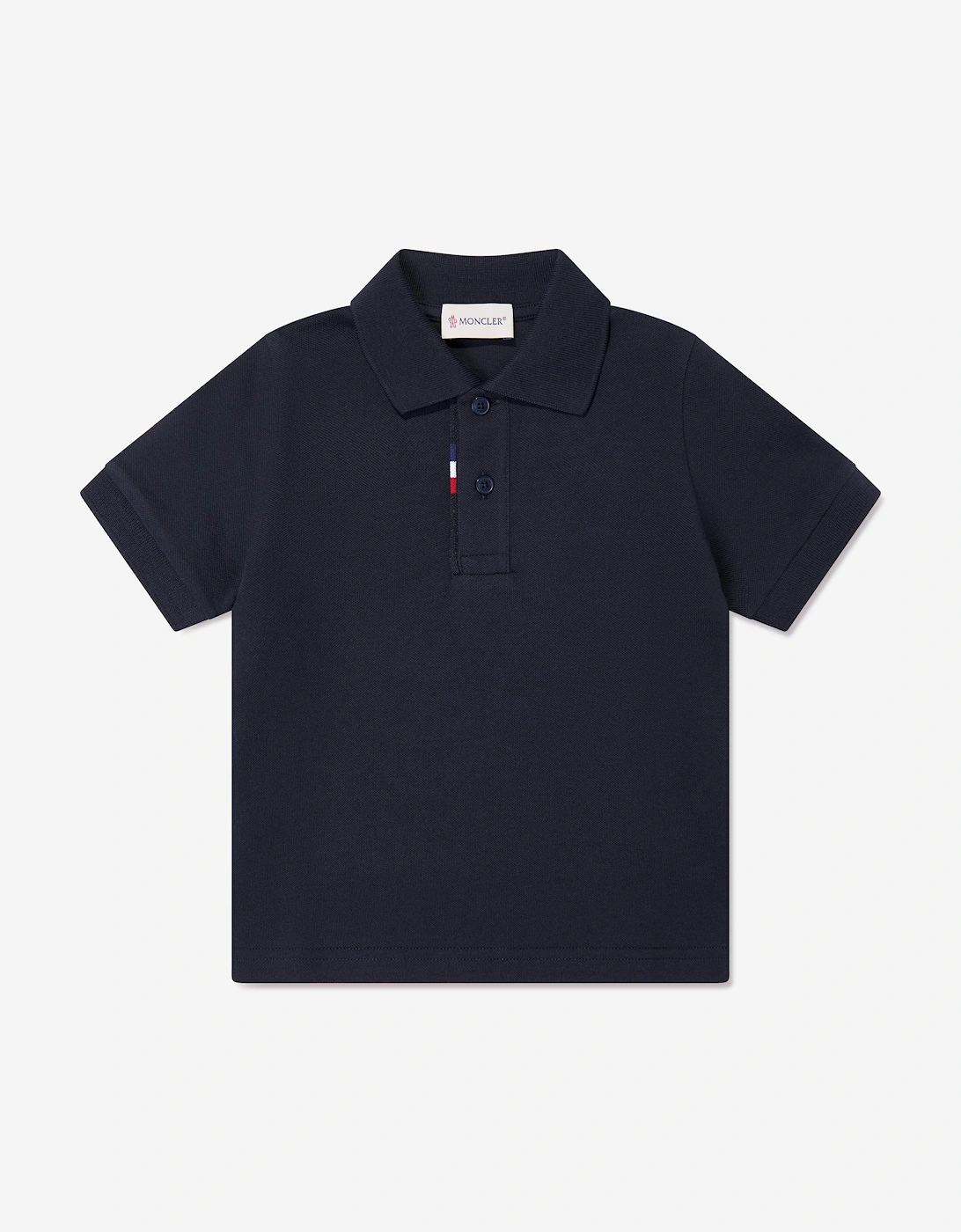 Moncler Boys Navy  Enfant Logo Tab Polo Shirt  - Size 10 Years Kids