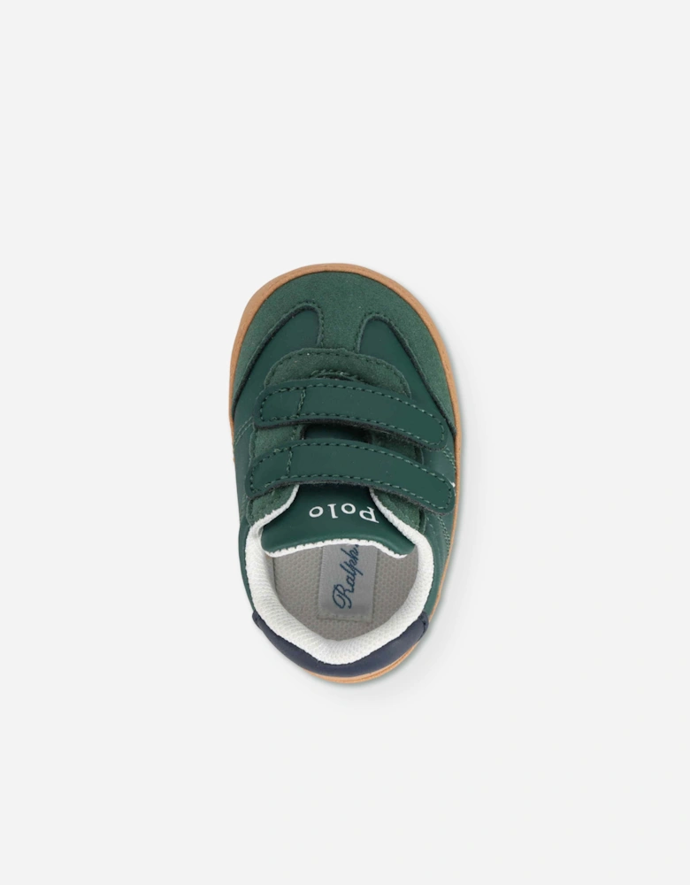 Ralph Lauren Baby Boys Hollis EZ Layette Trainers in Green