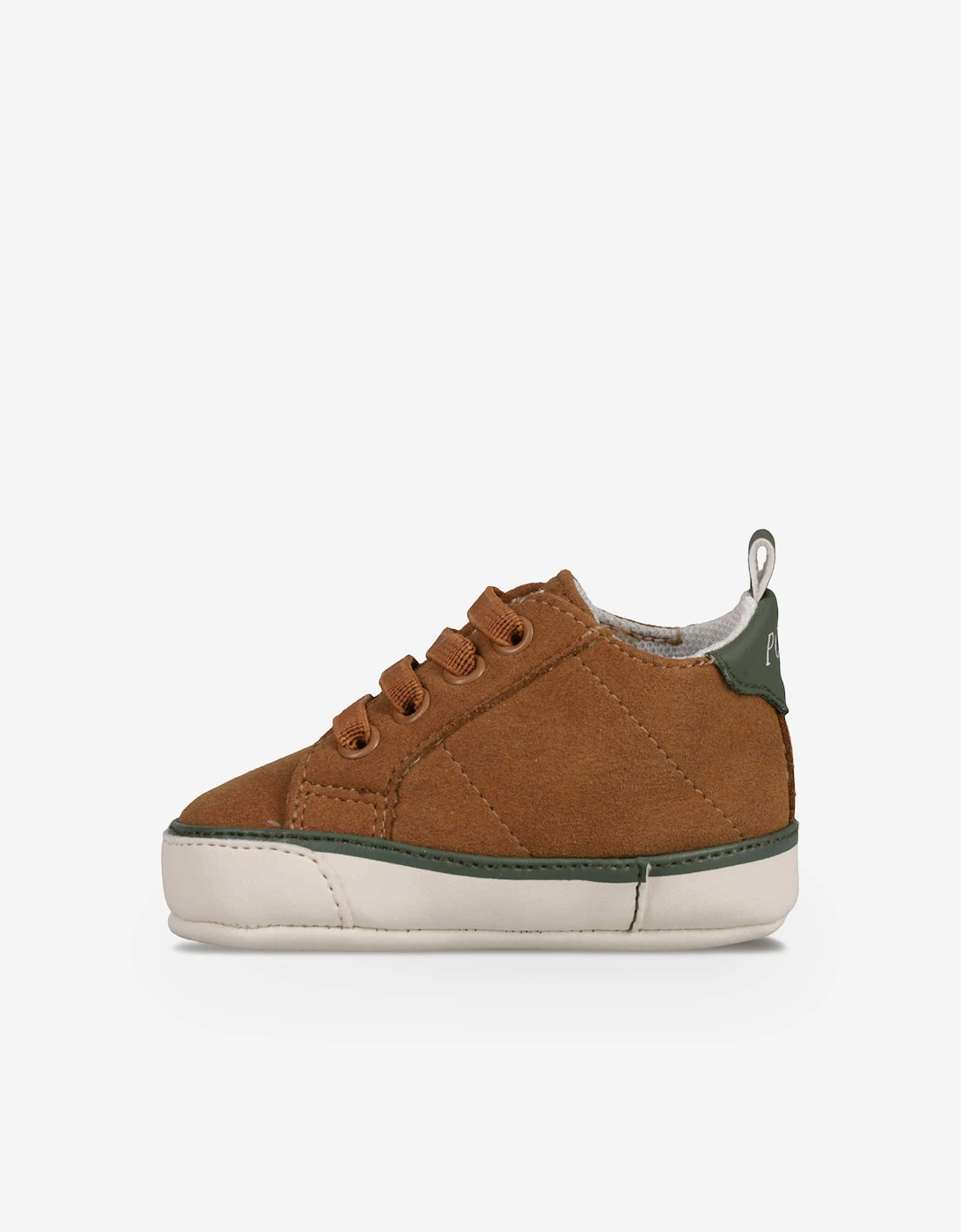 Ralph Lauren Baby Boys Quilton Bear Gore Hi Layette Trainers in Brown