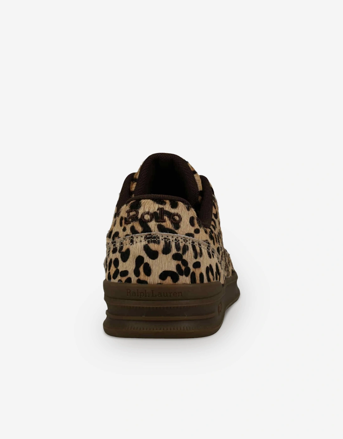 Ralph Lauren Girls Hollis Leopard Calf Hair Trainers in Beige