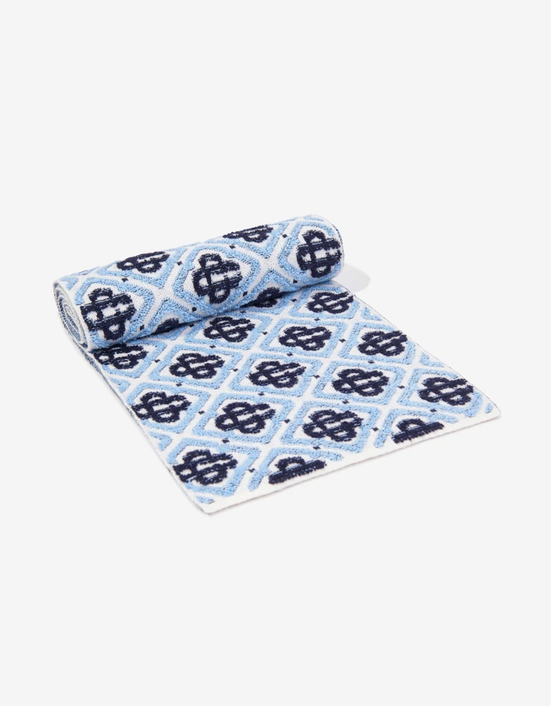 Casablanca Kids Textured Monogram Scarf in Blue