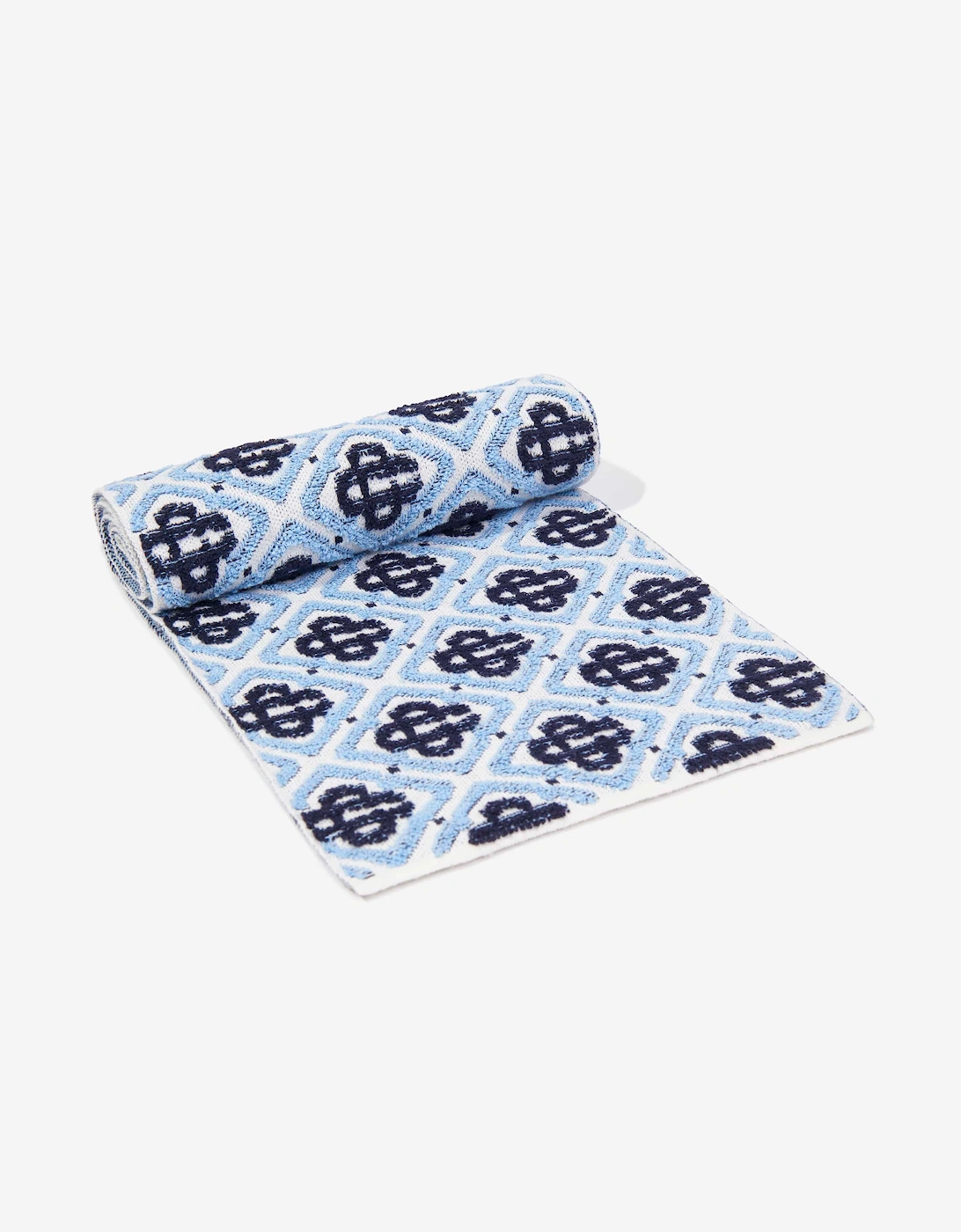 Casablanca Kids Textured Monogram Scarf in Blue