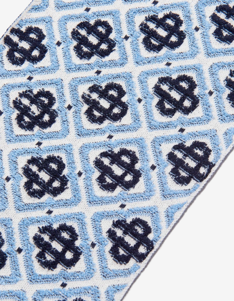 Casablanca Kids Textured Monogram Scarf in Blue