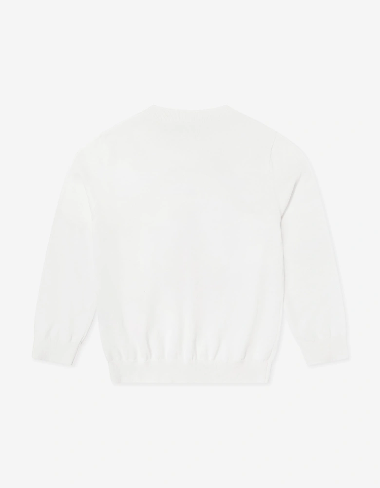 Casablanca Kids Orange Print Sweatshirt in White