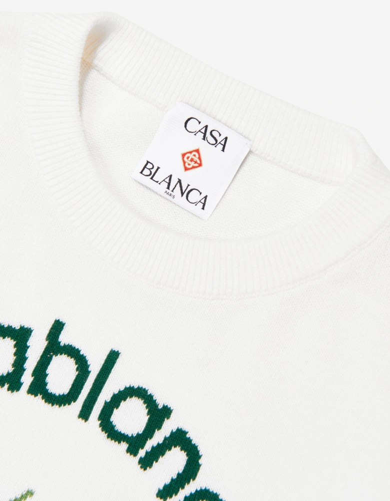 Casablanca Kids Orange Print Sweatshirt in White