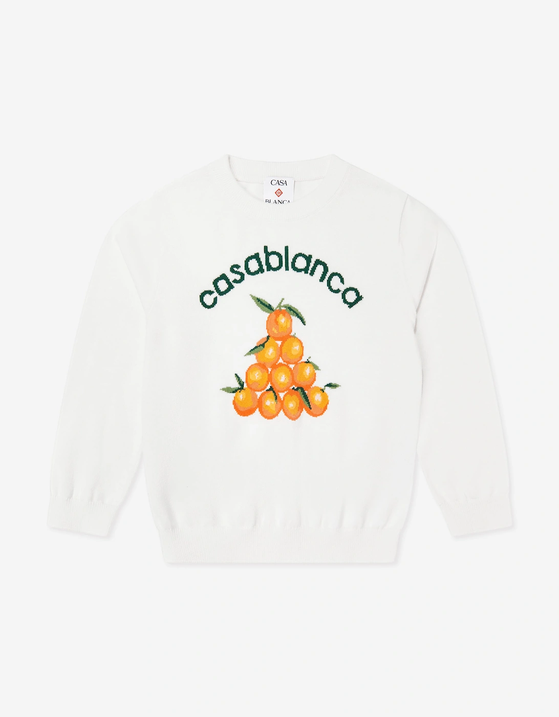 Casablanca Kids Orange Print Sweatshirt in White