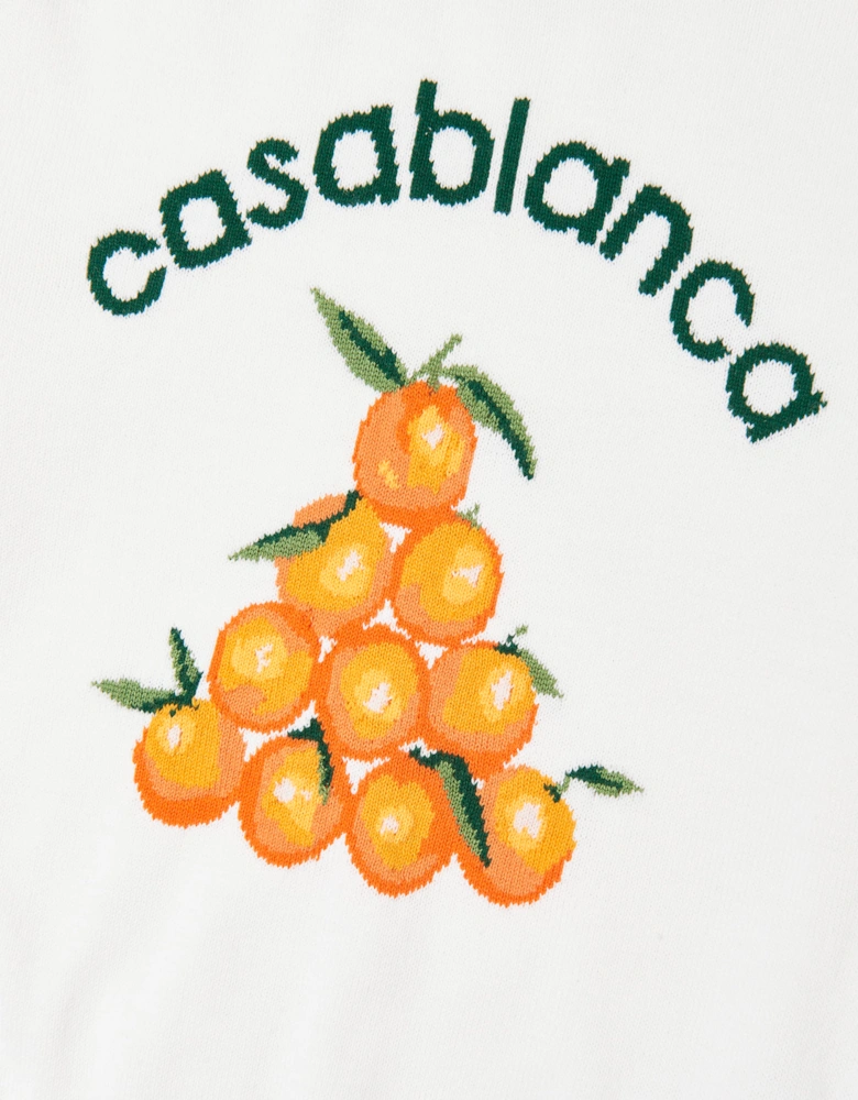 Casablanca Kids Orange Print Sweatshirt in White