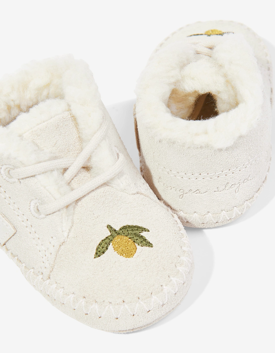 Veja Baby Girls Suede Veja X Konges Slojd Booties in Ivory