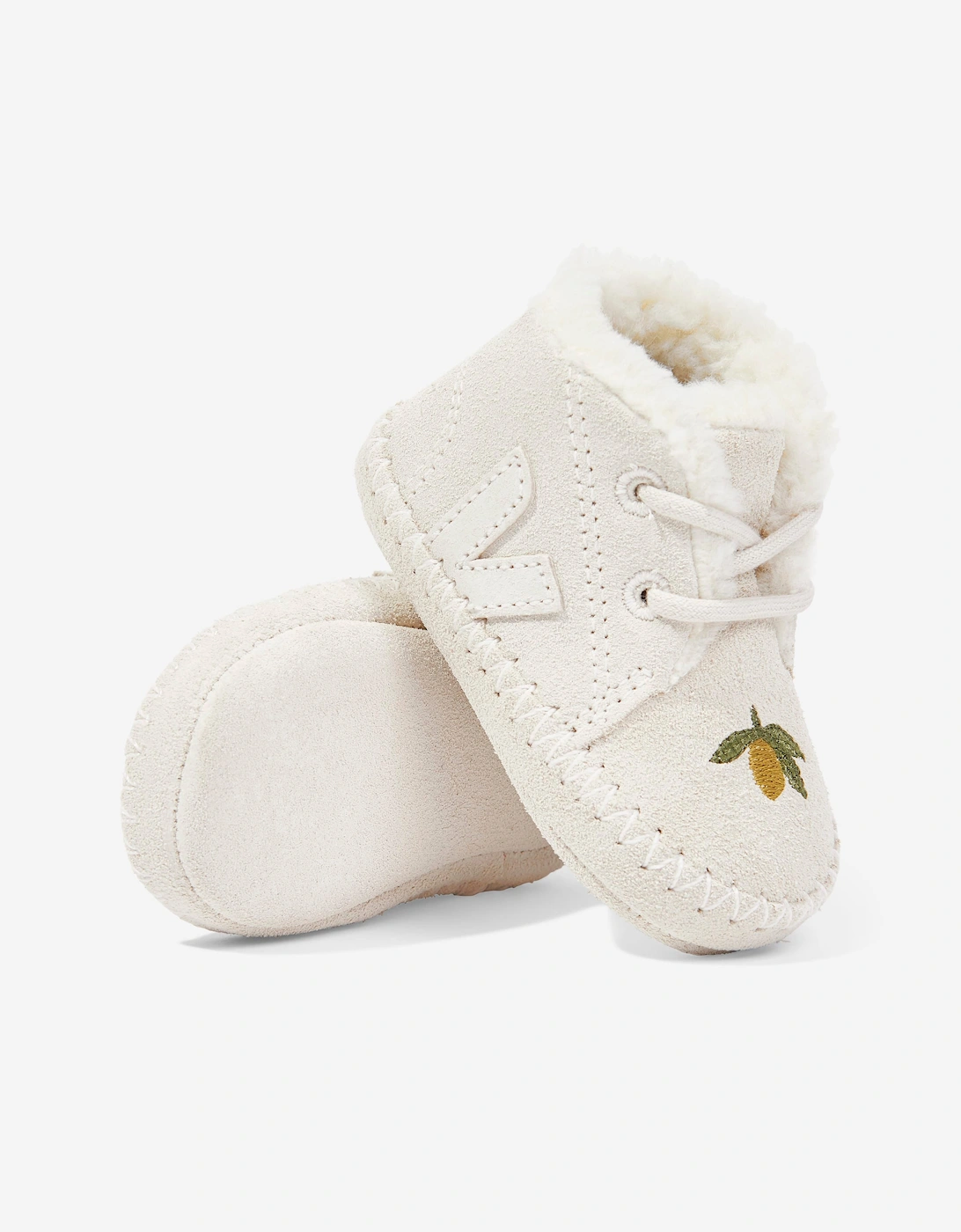 Veja Baby Girls Suede Veja X Konges Slojd Booties in Ivory