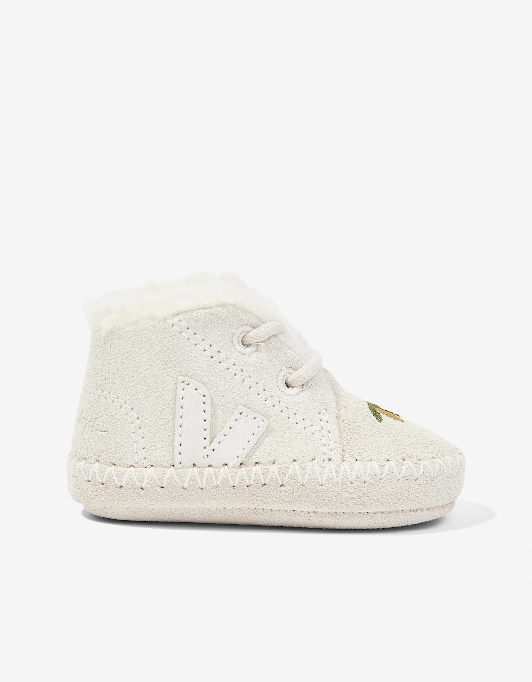 Veja Baby Girls Suede Veja X Konges Slojd Booties in Ivory