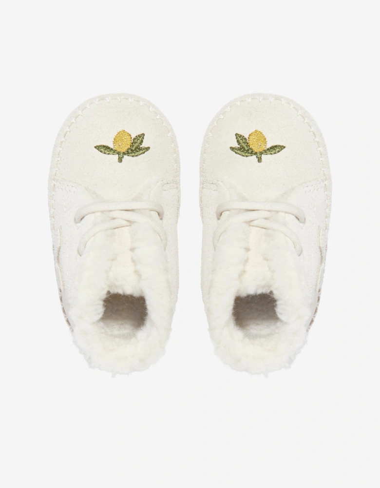 Veja Baby Girls Suede Veja X Konges Slojd Booties in Ivory