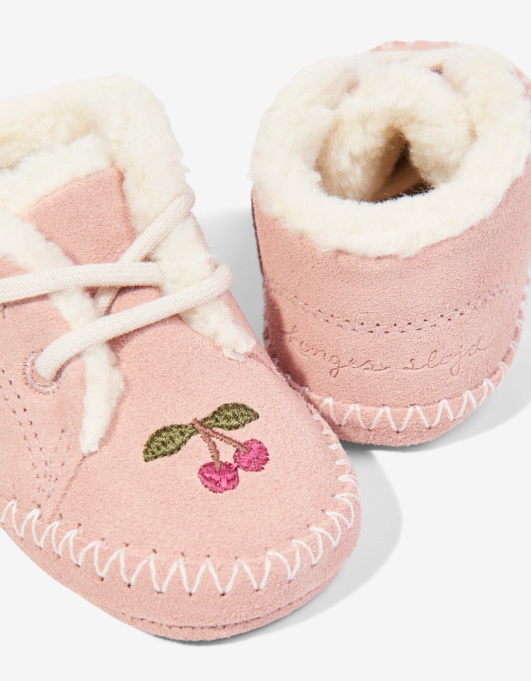 Veja Baby Girls Suede Veja X Konges Slojd Booties in Pink