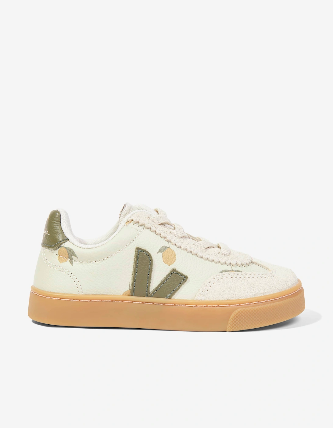 Veja Kids Leather Veja X Konges Slojd Small Volley Trainers in Ivory
