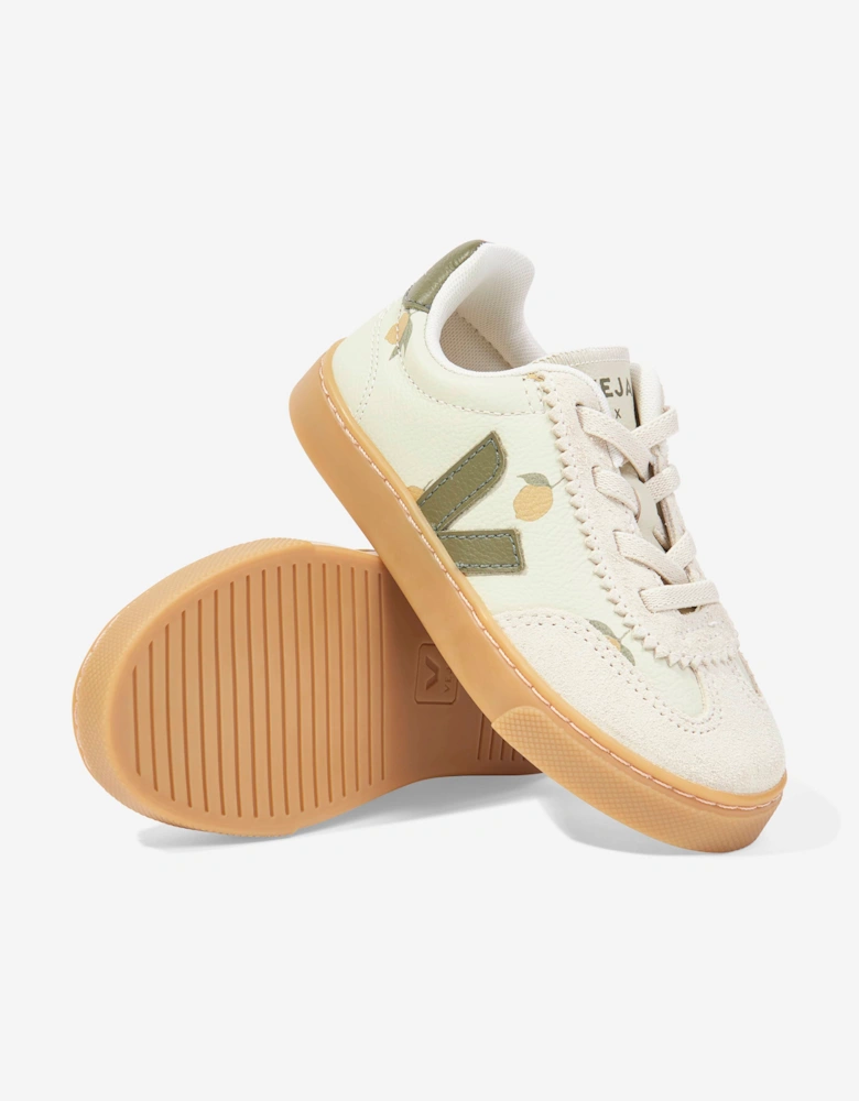 Veja Kids Leather Veja X Konges Slojd Small Volley Trainers in Ivory