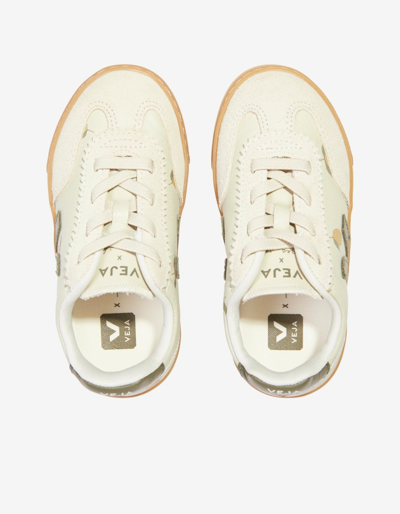 Veja Kids Leather Veja X Konges Slojd Small Volley Trainers in Ivory