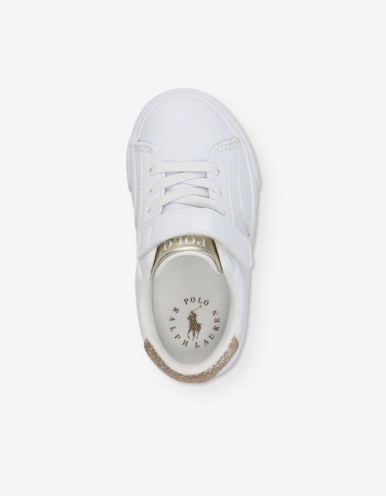 Ralph Lauren Girls Theron V PS Trainers in White