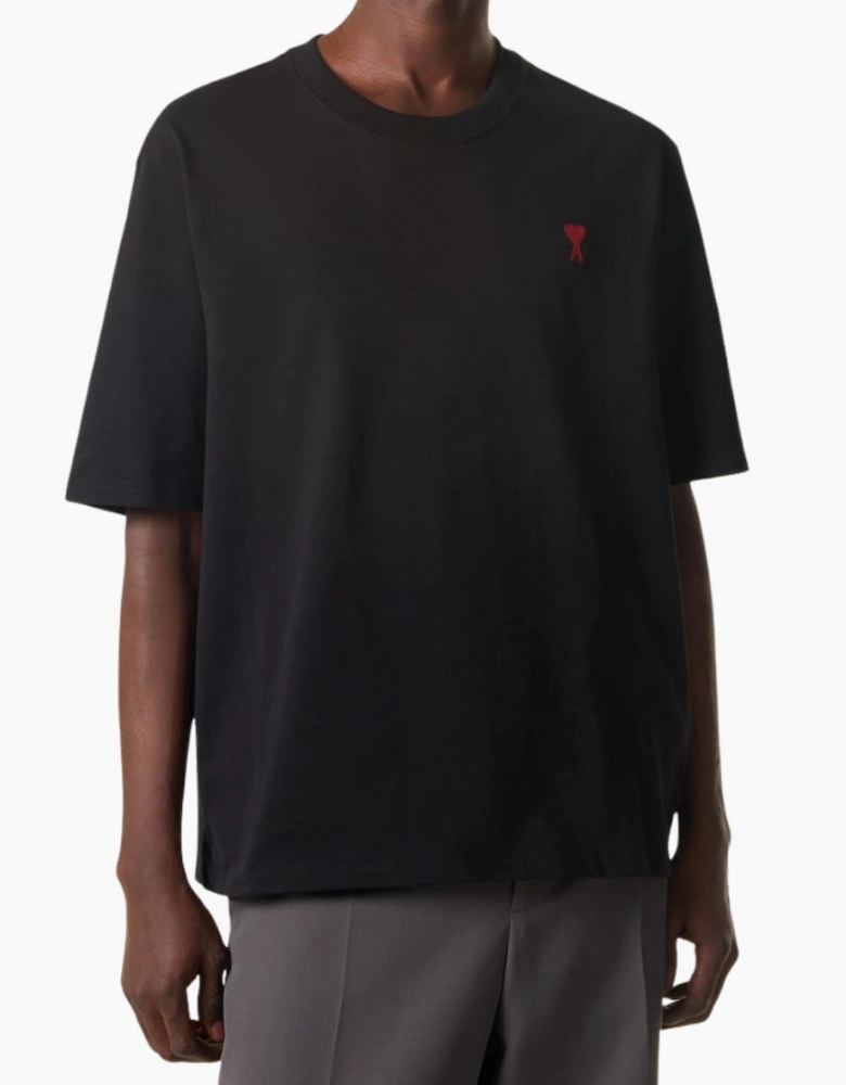 Ami Paris Heart Logo Le Coeur T-Shirt Black