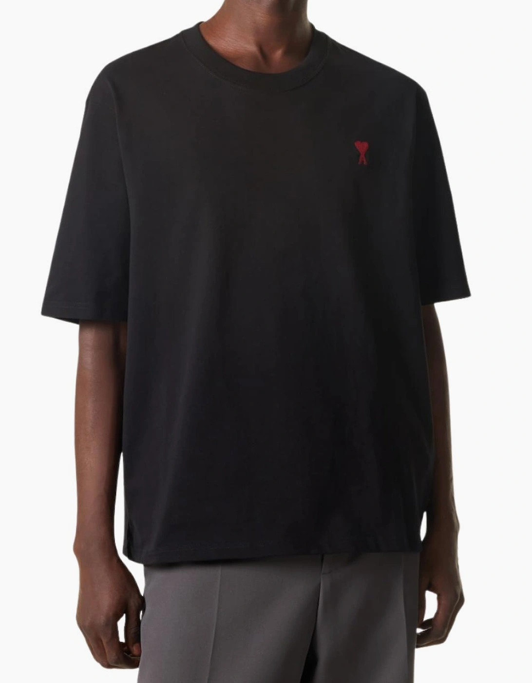 Ami Paris Heart Logo Le Coeur T-Shirt Black