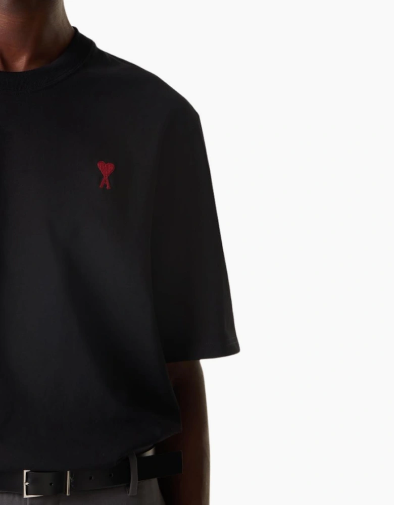 Ami Paris Heart Logo Le Coeur T-Shirt Black