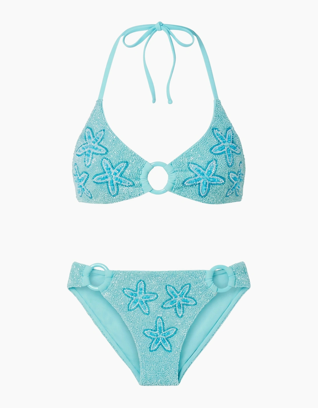 Mia's Marina Hand-Beaded Bikini Bottom Multi Colour in stock