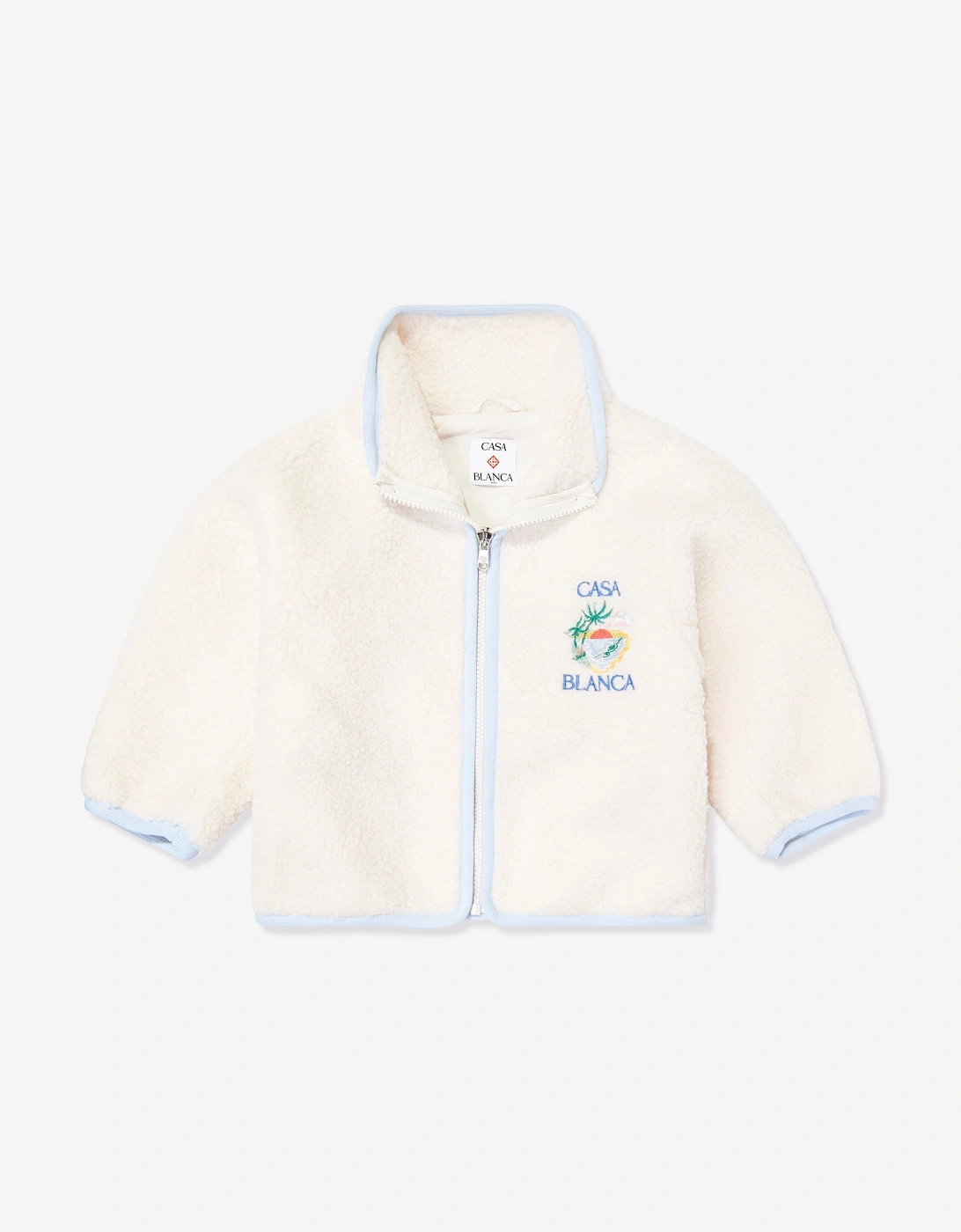 Casablanca Kids Phantasmagoria Embroidered Fleece Jacket in White