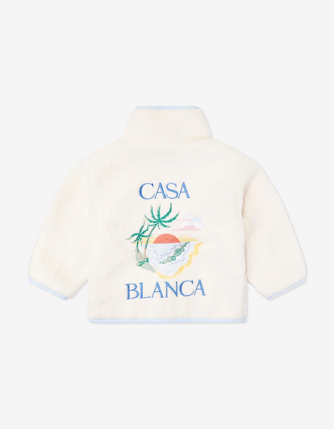 Casablanca Kids Phantasmagoria Embroidered Fleece Jacket in White