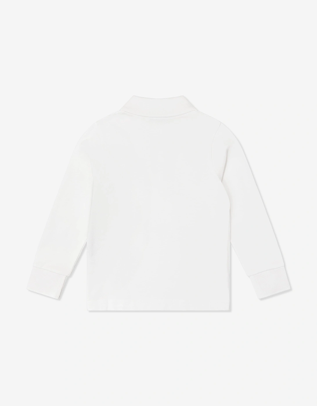 Moncler Enfant Boys Long Sleeve Logo Polo Shirt in Ivory