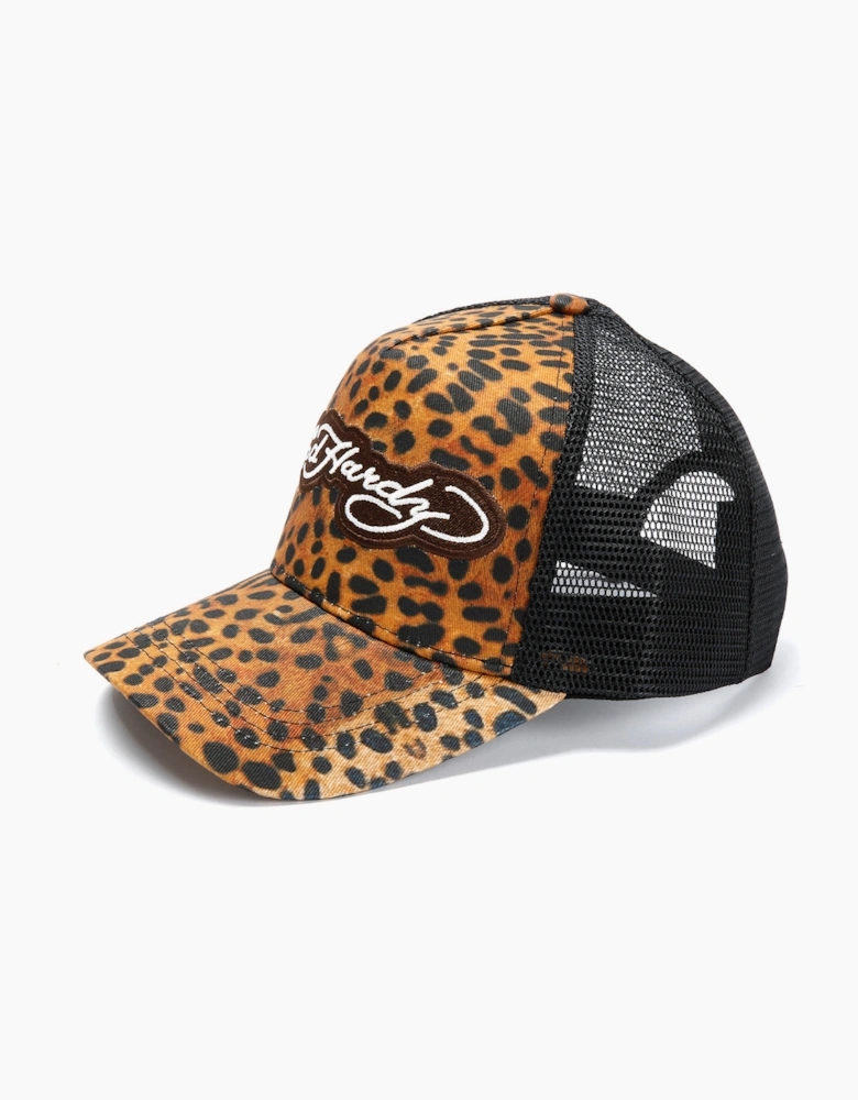 Ed Hardy 5 Panel Trucker Leopard Print Caps