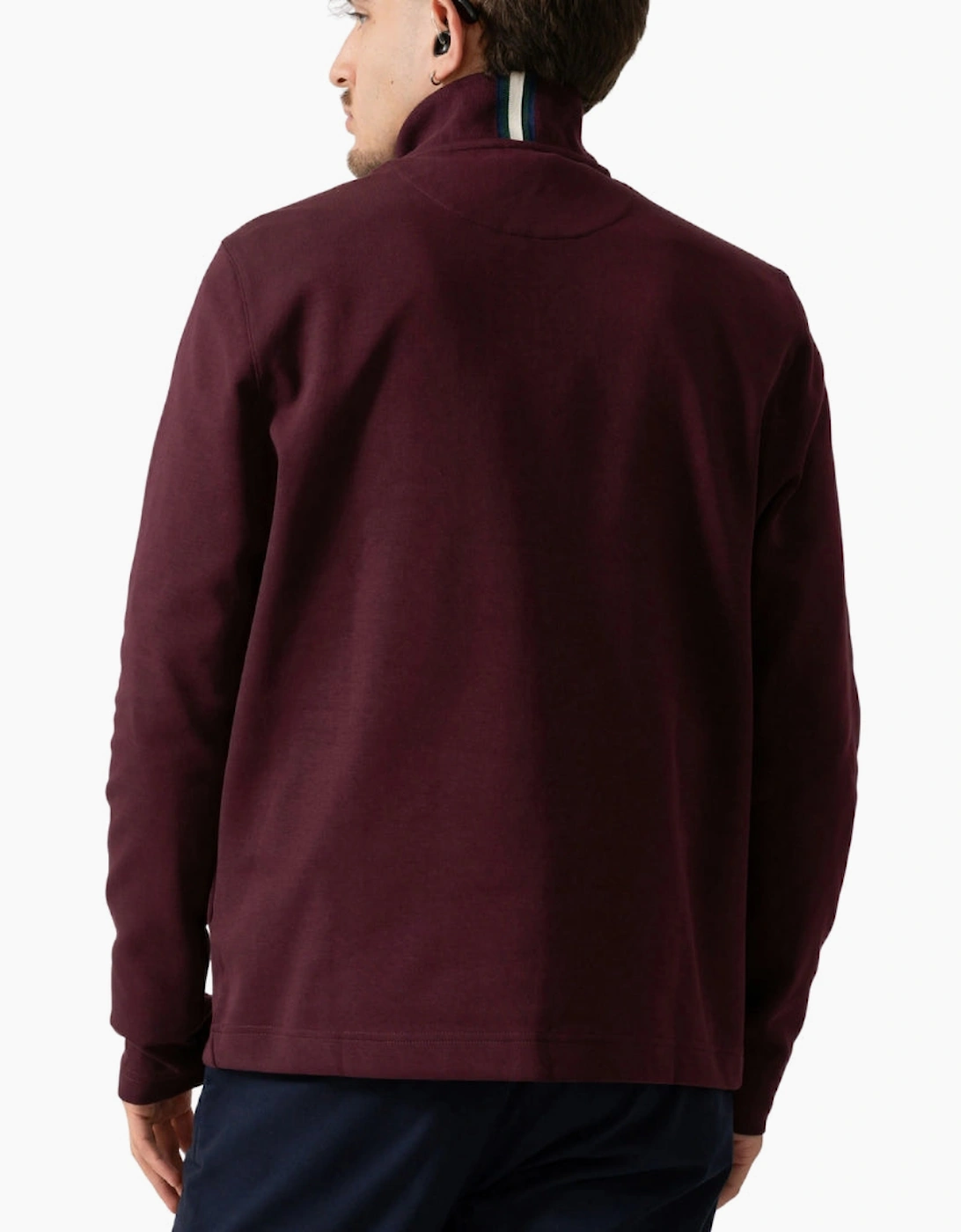 Ted Baker Actosj Branded Quarter Zip Maroon Sweater