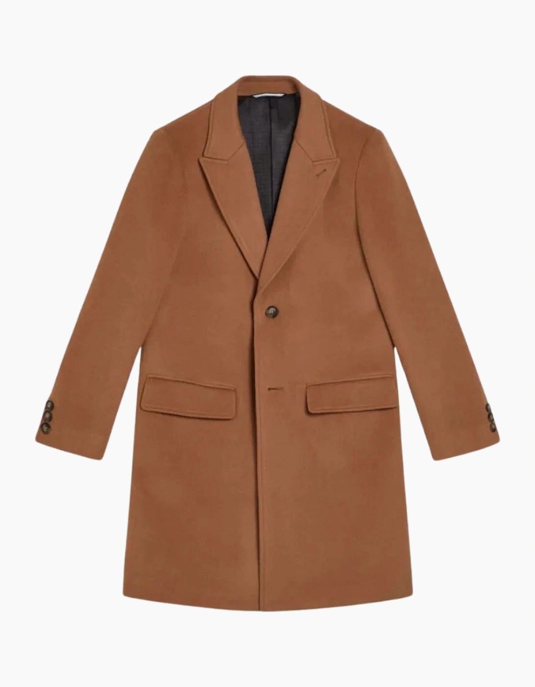 Ted Baker Men's Ted Baker Wildigj Wool Blend Tan Overcoat - Brown