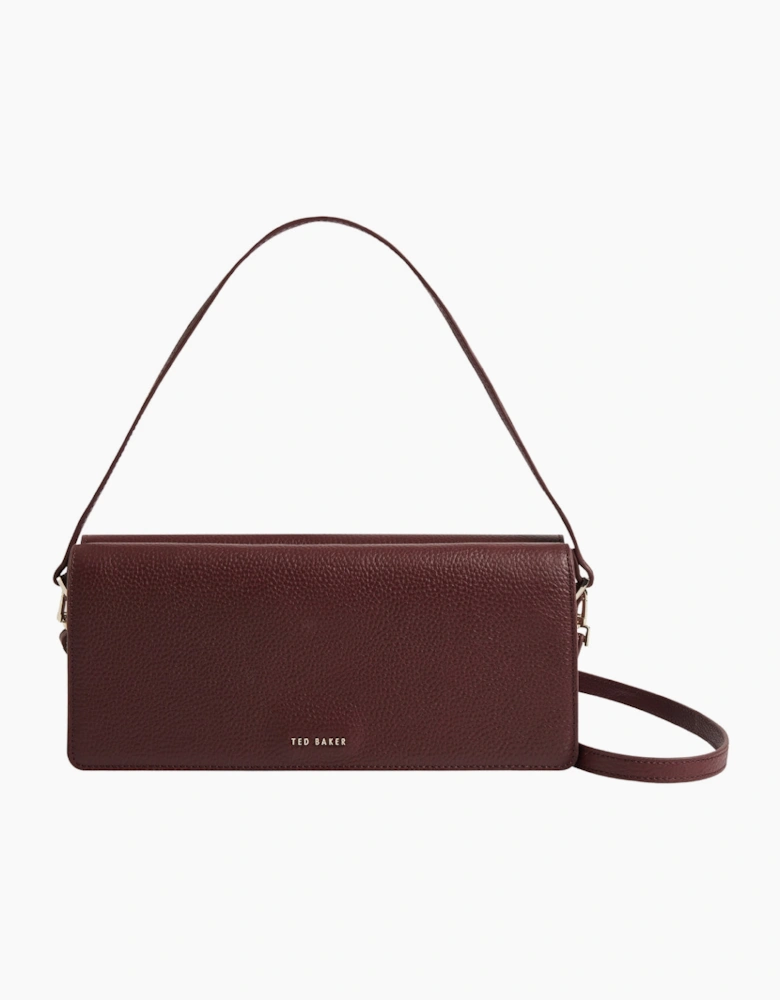 Ted Baker Twyyla Leather Elongated Oxblood Shoulder Bag
