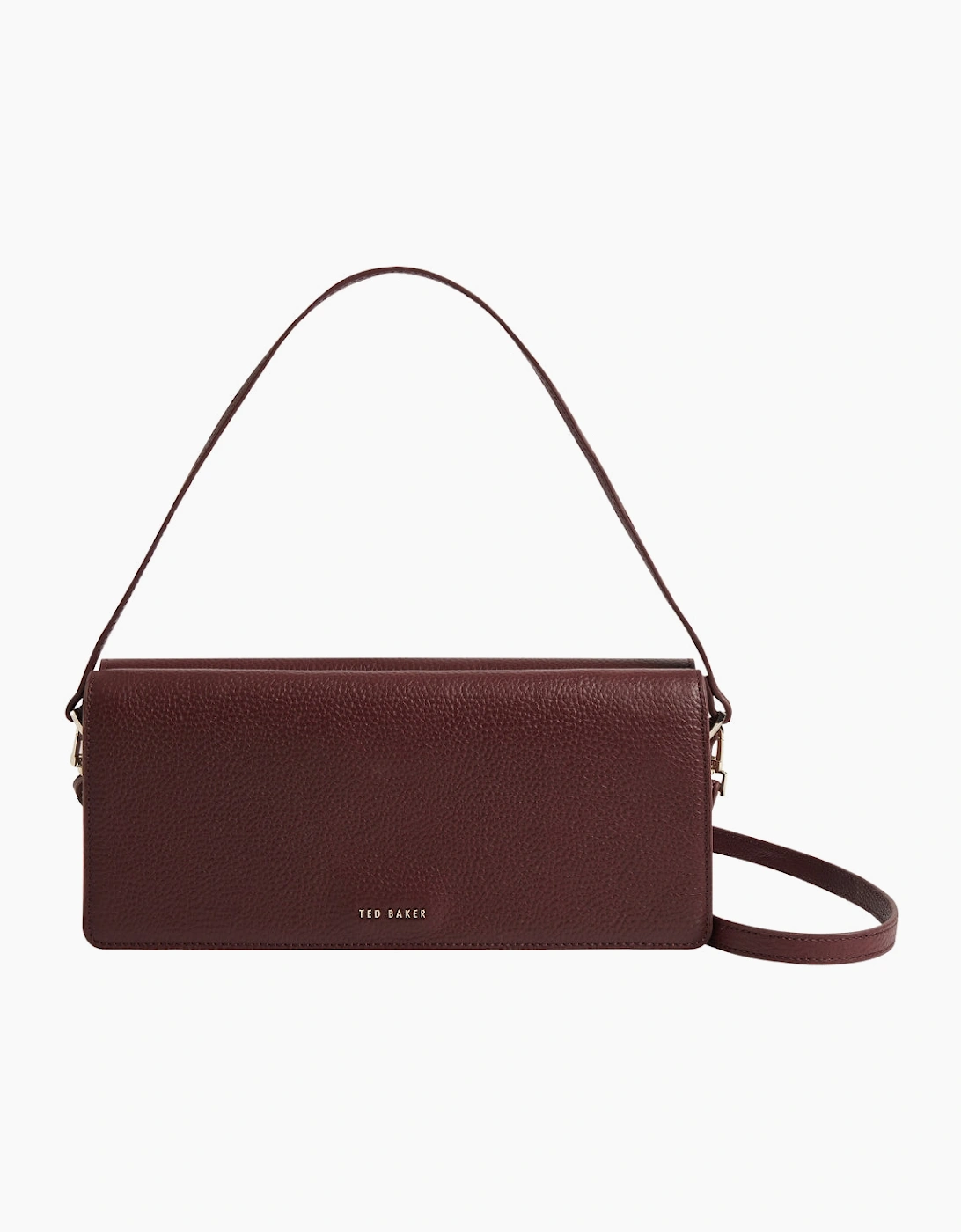 Ted Baker Twyyla Leather Elongated Oxblood Shoulder Bag