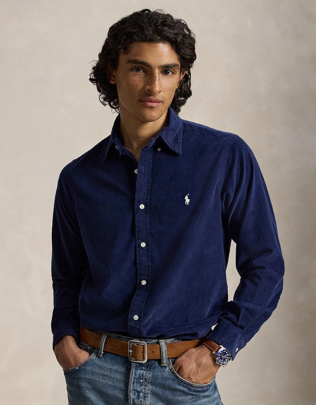 Polo Ralph Lauren Corduroy shirt 506 Newport Navy/White PP