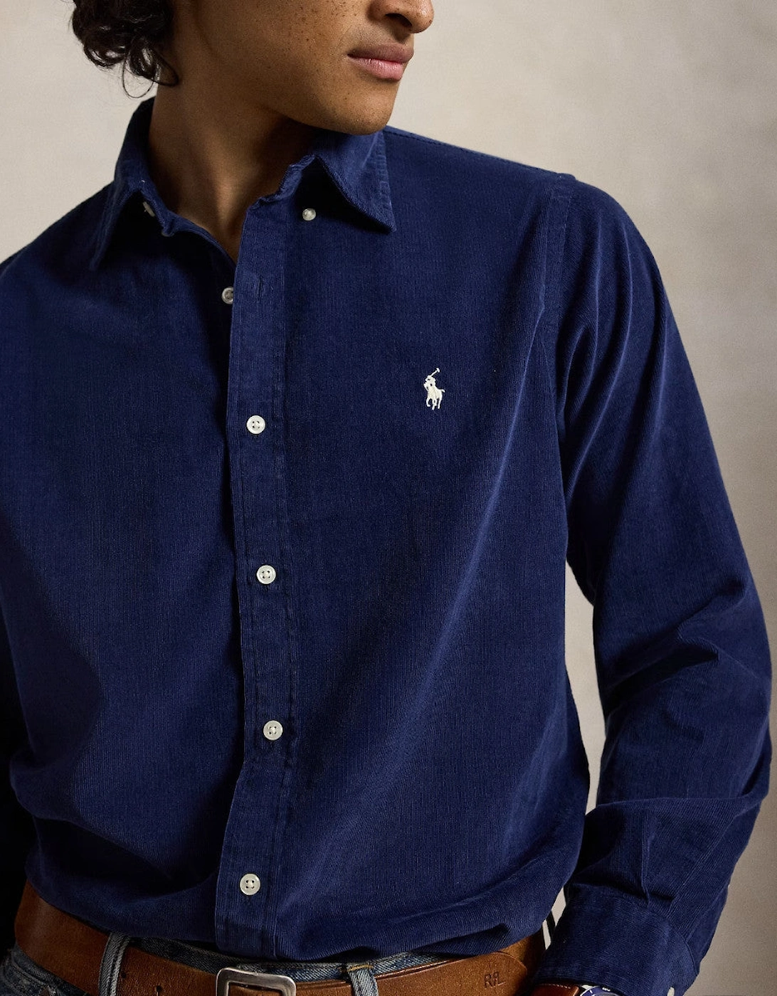 Polo Ralph Lauren Corduroy shirt 506 Newport Navy/White PP