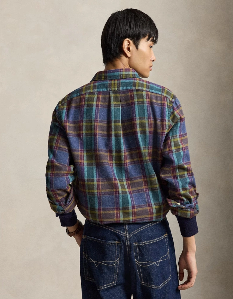 Polo Ralph Lauren Brushed Flannel Shirt 002 Blue Purple Heather