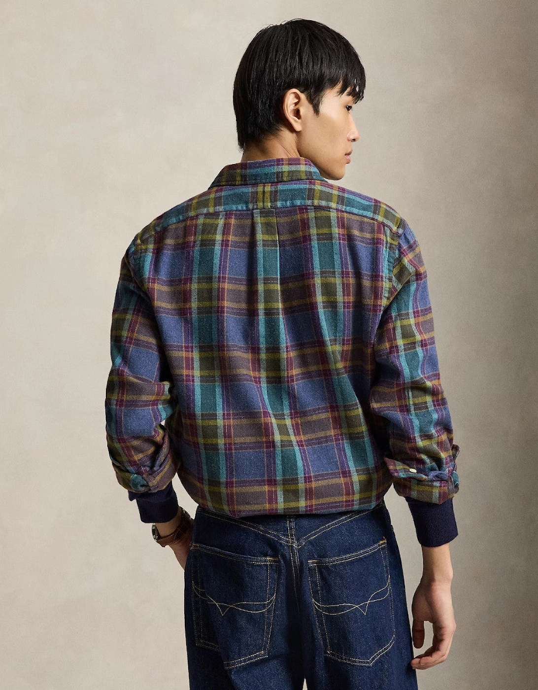 Polo Ralph Lauren Brushed Flannel Shirt 002 Blue Purple Heather
