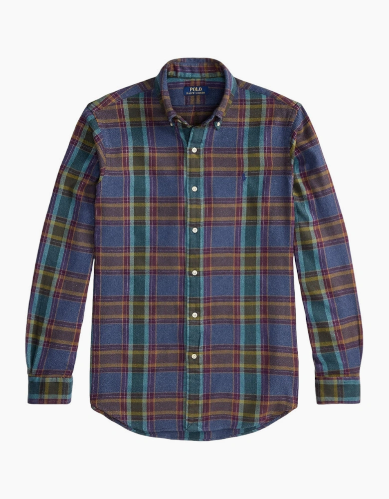 Polo Ralph Lauren Brushed Flannel Shirt 002 Blue Purple Heather