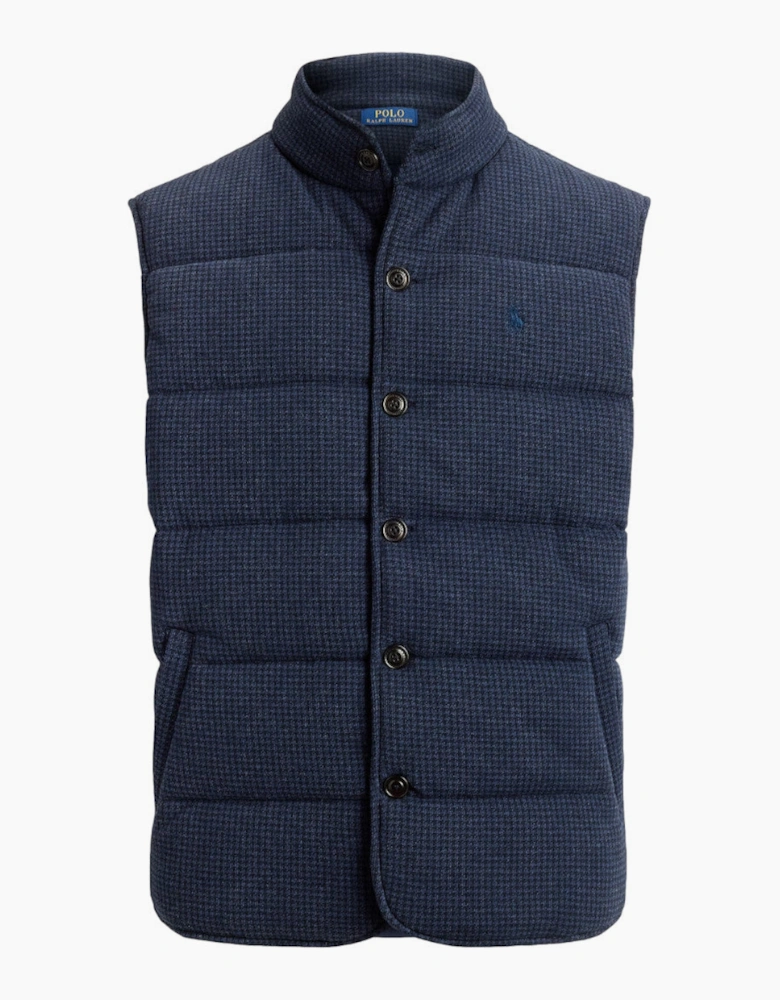Polo Ralph Lauren Double Knit Jacq Gilet 002 Winter Navy Heather-Dogtooth