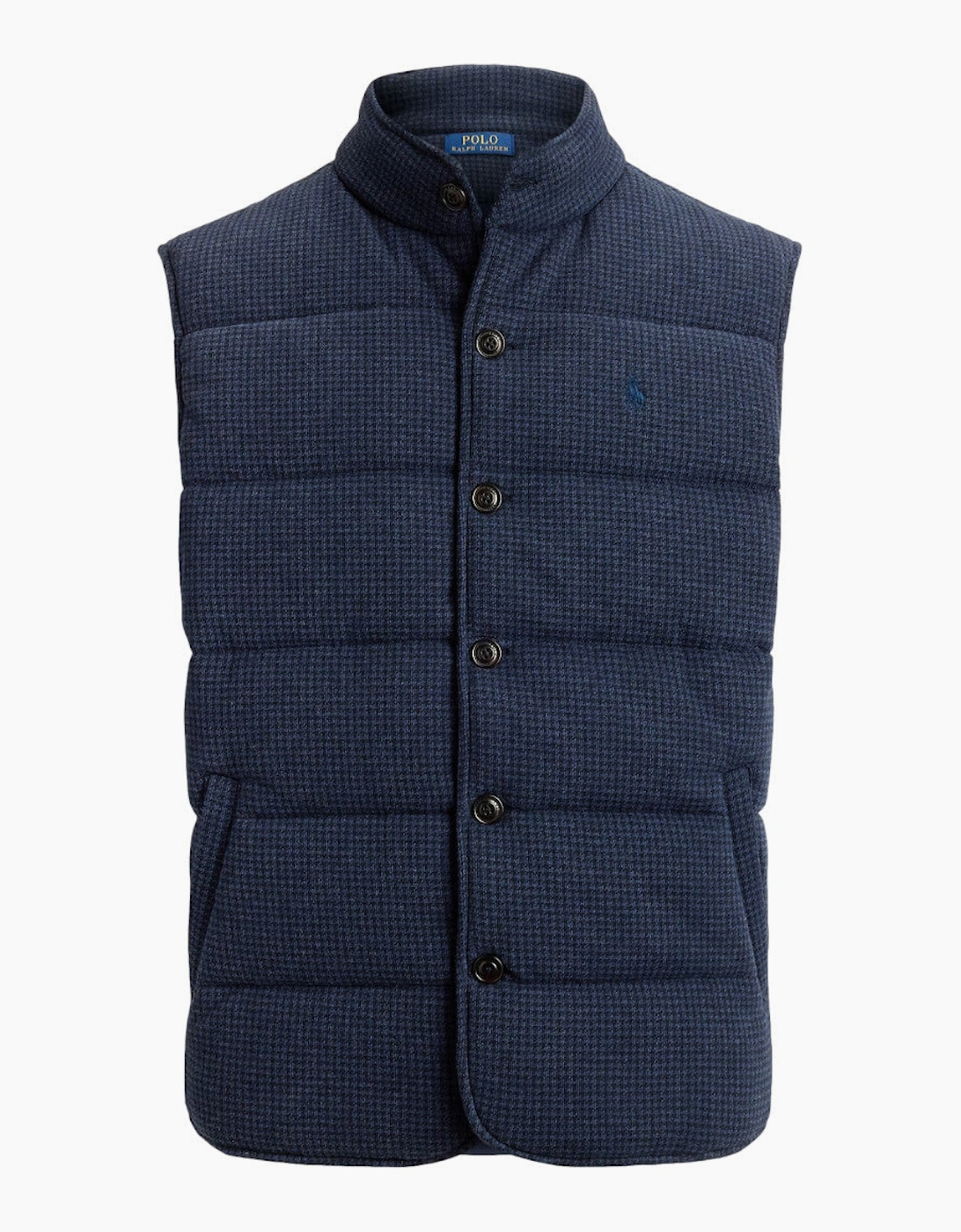 Polo Ralph Lauren Double Knit Jacq Gilet 002 Winter Navy Heather-Dogtooth