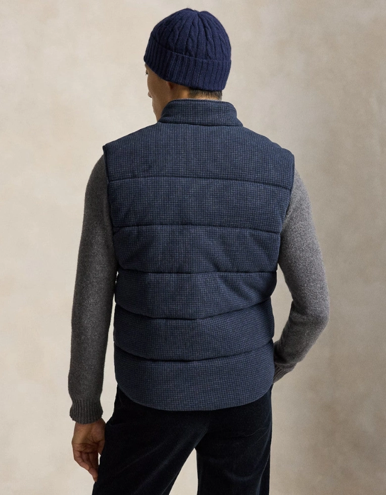 Polo Ralph Lauren Double Knit Jacq Gilet 002 Winter Navy Heather-Dogtooth