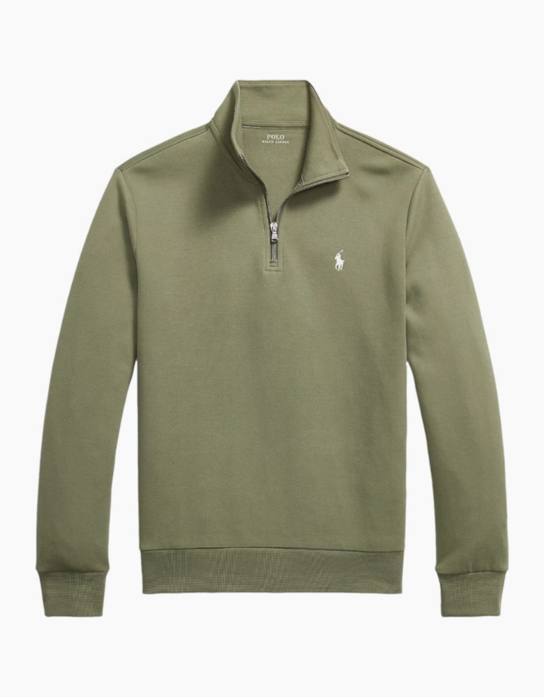Polo Ralph Lauren Double Knit Quarter Zip Sweatshirt A1-26 511 Cruise Olive