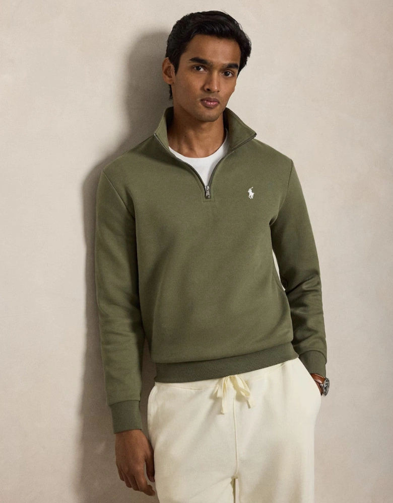 Polo Ralph Lauren Double Knit Quarter Zip Sweatshirt A1-26 511 Cruise Olive