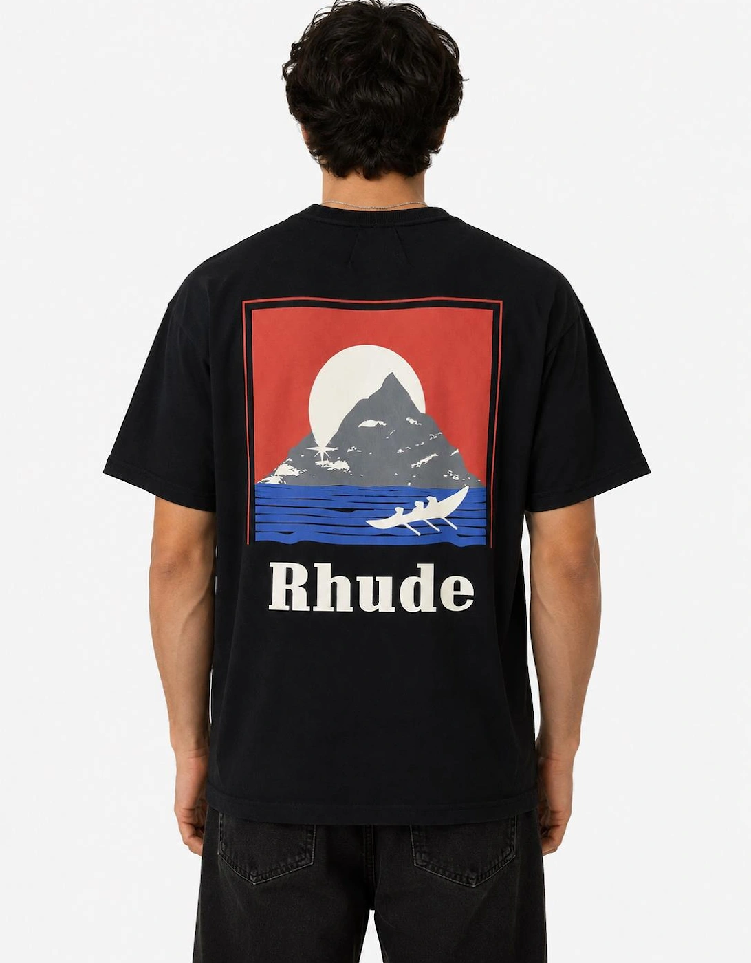 RHUDE MOONLIGHT REGATTA T SHIRT BLACK