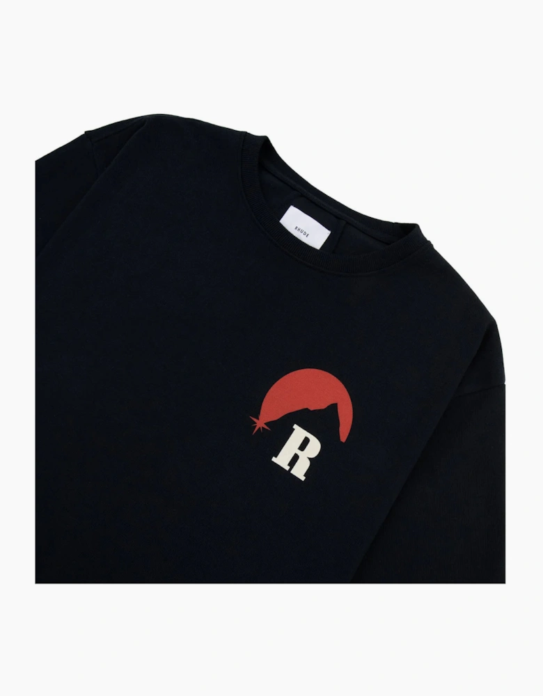 RHUDE MOONLIGHT REGATTA T SHIRT BLACK