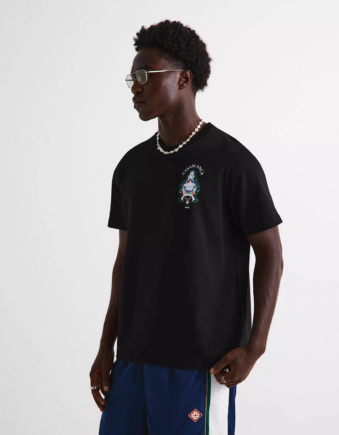 CASABLANCA CASA HOTEL EMBLEM T-Shirt Black