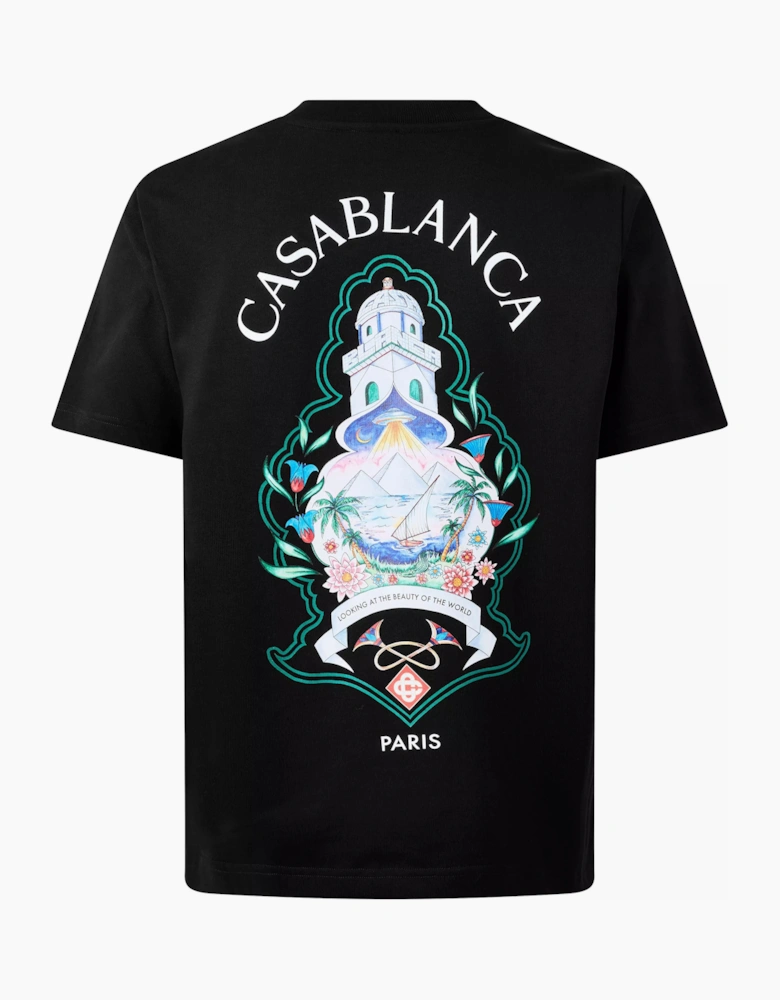 CASABLANCA CASA HOTEL EMBLEM T-Shirt Black