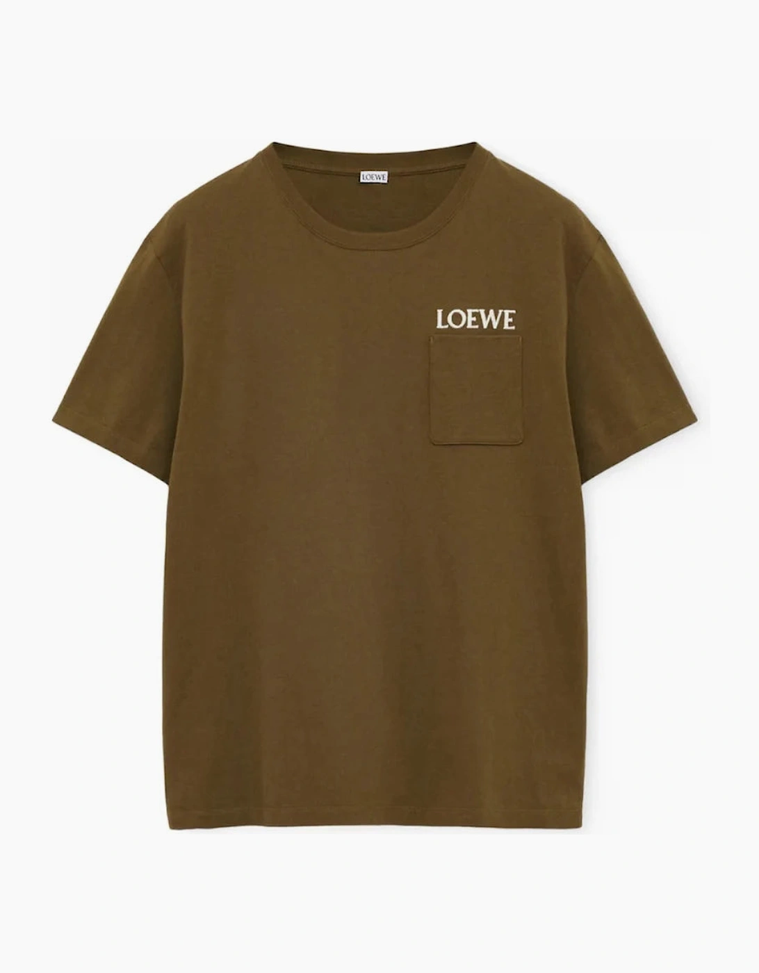 Loewe Men's Loewe Pocket Embroidered Logo T-Shirt Khaki - Tan