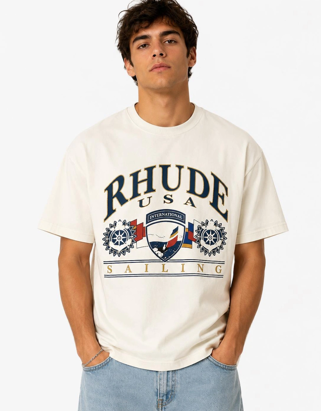RHUDE USA SAILING ICON T SHIRT